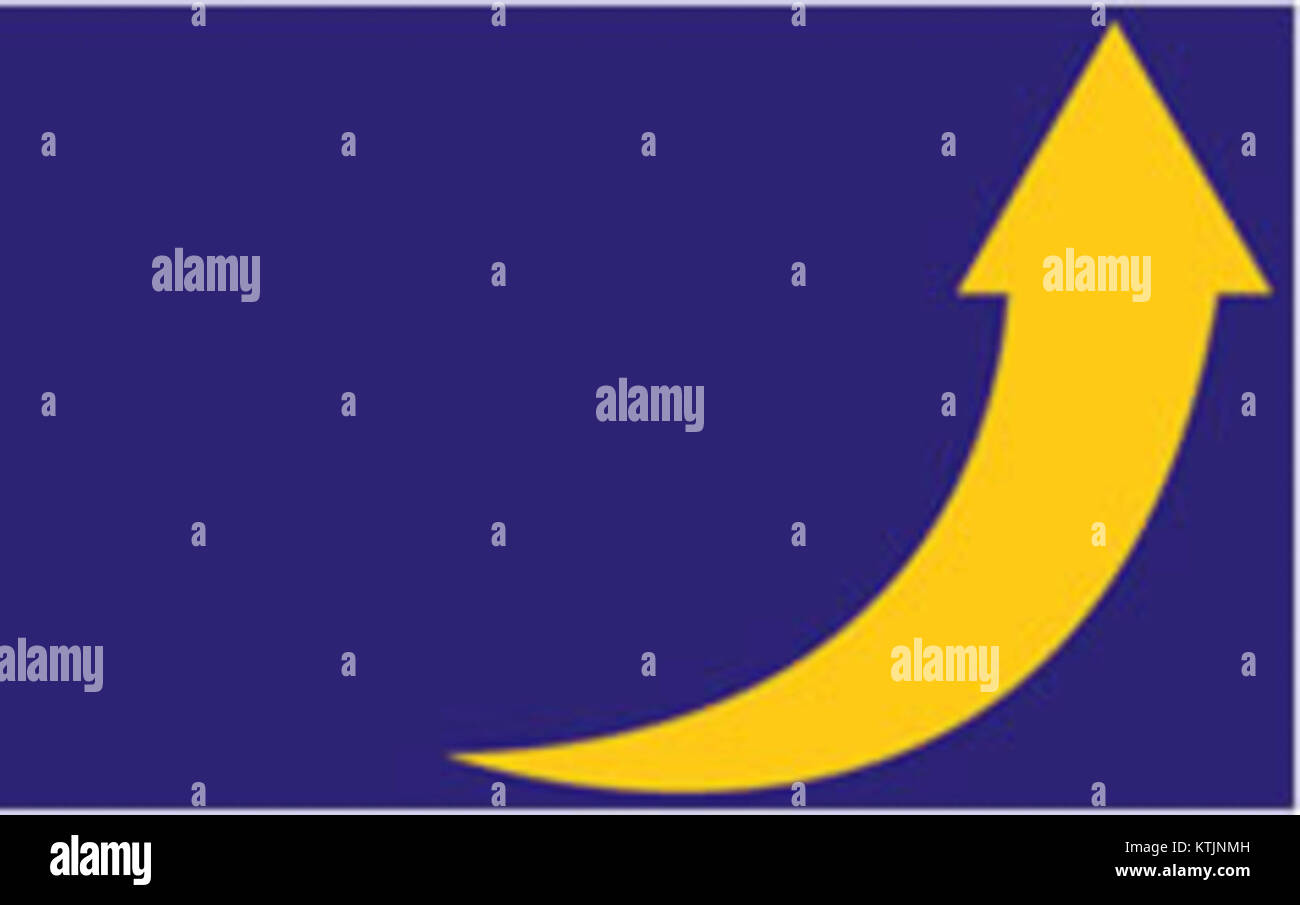 Die Flagge der Christlich-Demokratischen Allianz in Costa Rica repräsentiert die Ideologien der politischen Partei und ihre Präsenz in der Costa-ricanischen Politik, wobei der Schwerpunkt auf christlich-demokratischen Werten liegt. Stockfoto