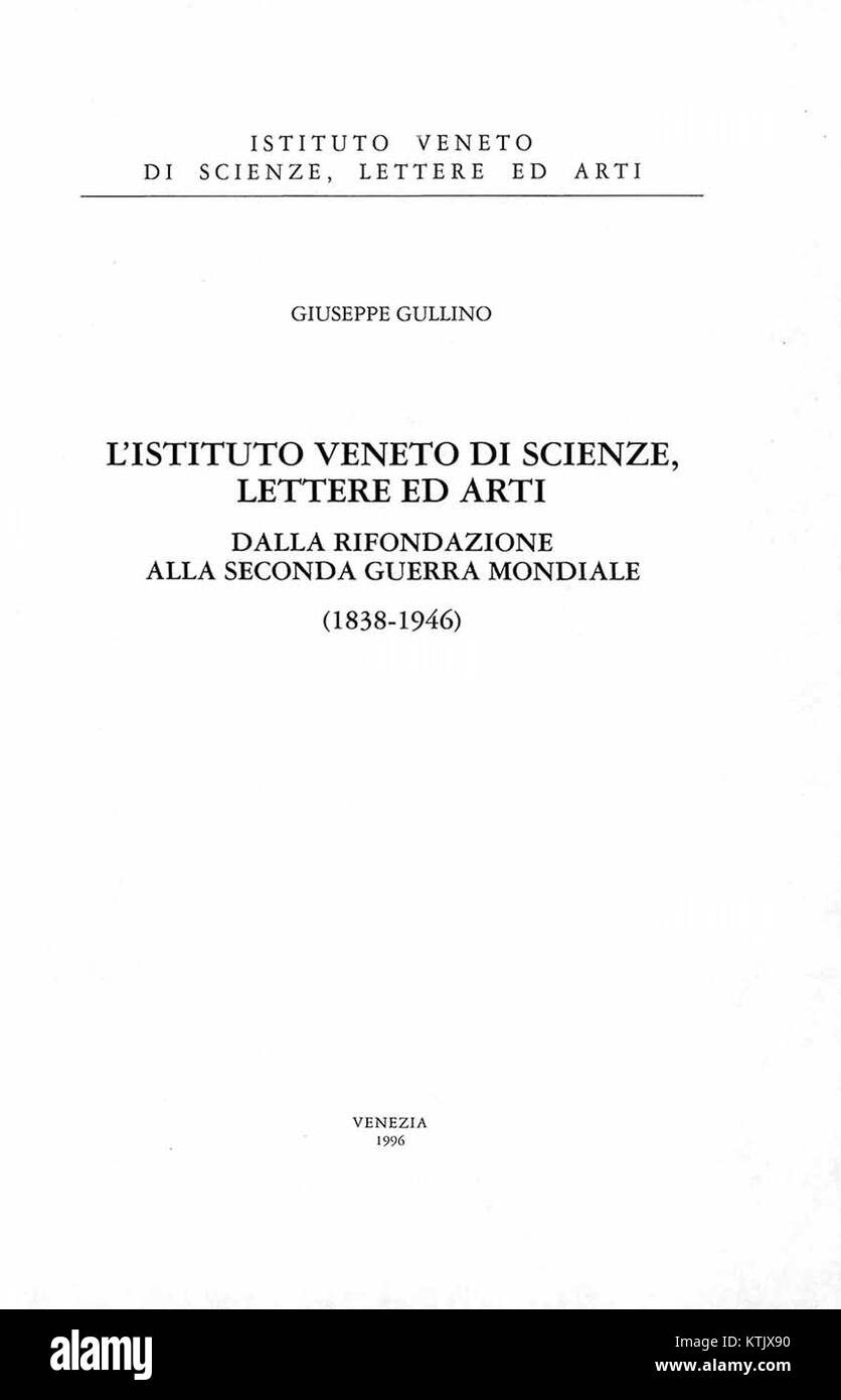 Gullino Istituto Veneto di Regional, Lettere ed Arti, 1996 2168213 Stockfoto