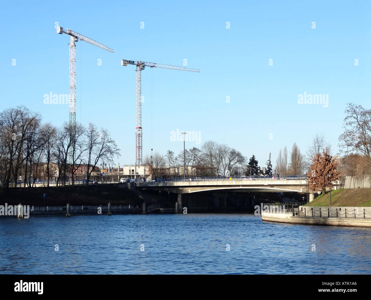 Die Solidaritätsbrücke (BDG Solidarnoscibridge) in Polen ist ein wichtiger Meilenstein, der die Solidaritätsbewegung symbolisiert, die in den 1980er Jahren eine entscheidende Rolle beim politischen Wandel der countryâ spielte Stockfoto