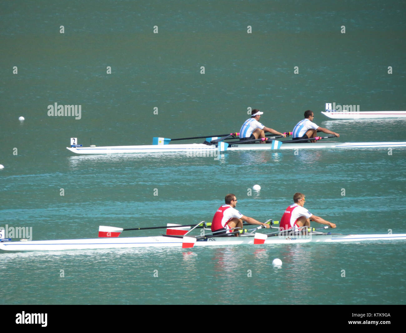 Bei der Ruderweltmeisterschaft 2015 in Aviron wurden internationale Spitzensportler, die an Ruderveranstaltungen auf globaler Ebene teilnahmen, vorgestellt. Stockfoto