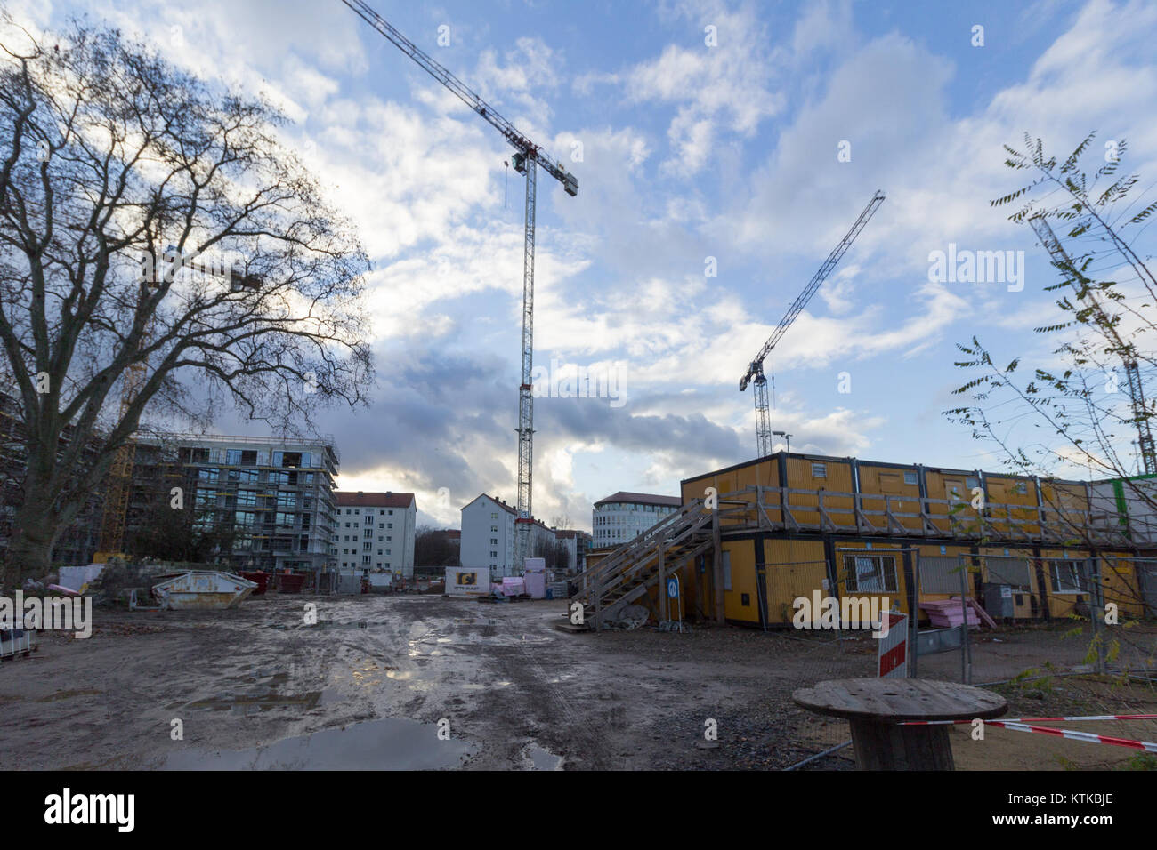 Baustelle der Residenz am Zwinger in Dresden, fotografiert im November 2015. Stockfoto