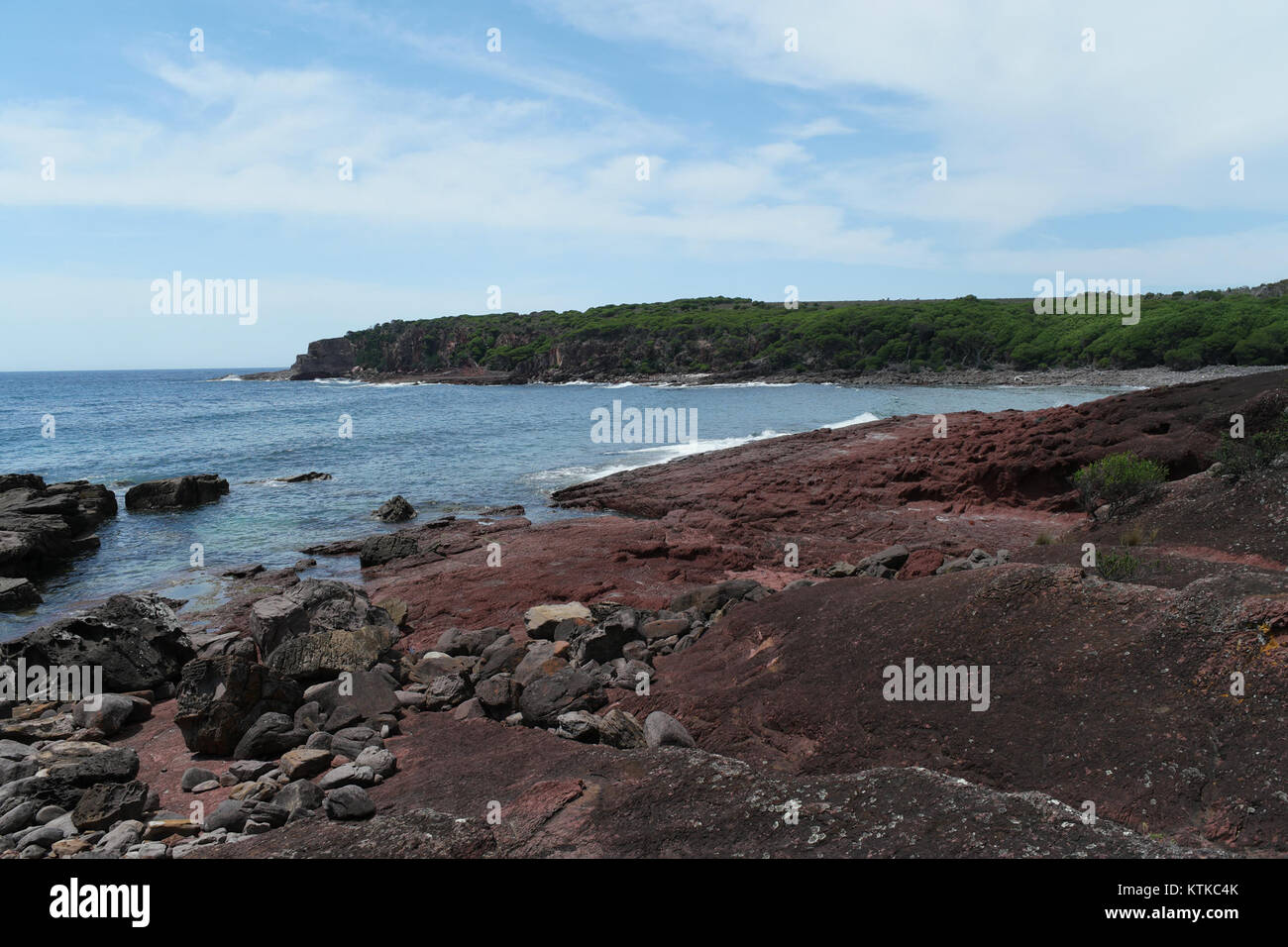 Der Ben Boyd National Park in New South Wales, Australien, ist bekannt für seine Schönheit an der Küste und die vielfältige Tierwelt. Der Park bietet Möglichkeiten zum Wandern, Camping und Erkunden. Stockfoto
