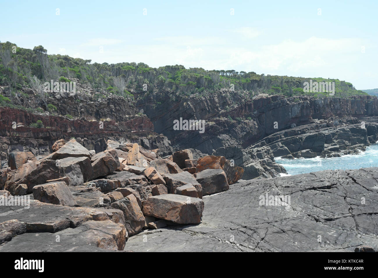 Der Ben Boyd National Park in New South Wales ist ein geschütztes Gebiet, das für seine Küstenlandschaften, seine vielfältige Tierwelt und seine malerischen Wanderwege bekannt ist. Stockfoto