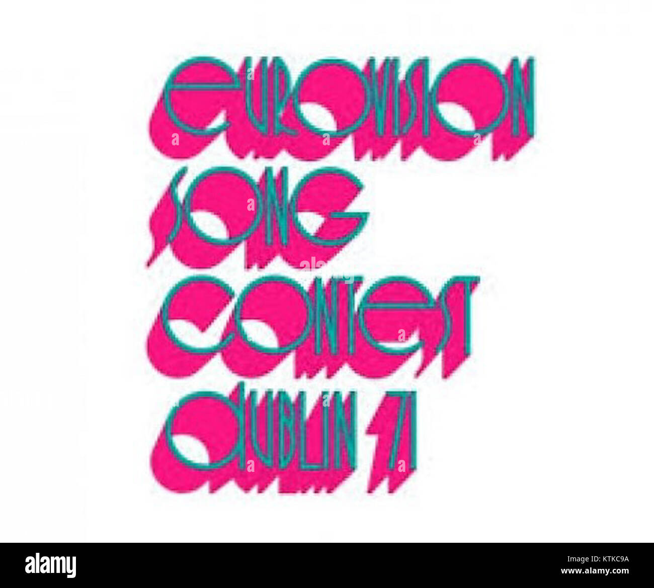 Das Logo des Eurovision Song Contest 1971 steht für die legendäre Veranstaltung, bei der musikalische Auftritte aus ganz Europa zu sehen waren. Die Veranstaltung ist nach wie vor ein bedeutendes kulturelles und unterhaltsames Phänomen. Stockfoto