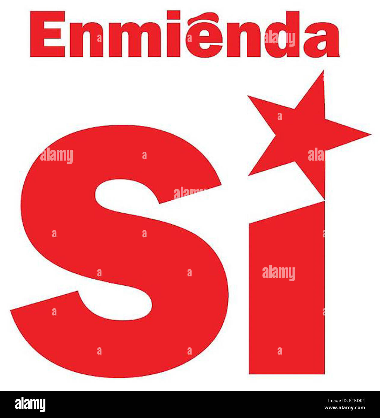 Enmienda Constitucional Si (Verfassungsänderung Ja) bezieht sich auf eine vorgeschlagene oder erlassene Änderung der Verfassung eines Landes. Die spezifische Änderung konzentriert sich auf rechtliche oder politische Reformen, die für die nationale Governance relevant sind. Stockfoto