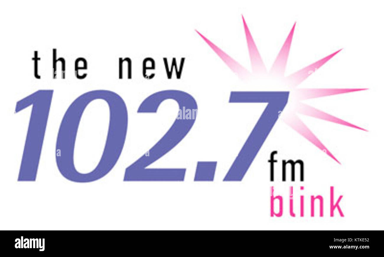 Das erste Logo von FreshFM, einem Musikradiosender, das sein Branding und Design zeigt. Stockfoto