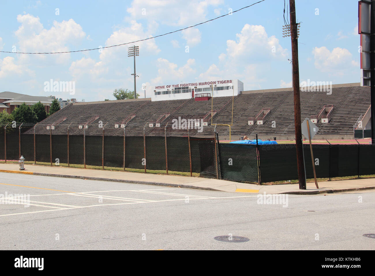 Das B. T. Harvey Stadium ist ein Sportstadion am Morehouse College, das hauptsächlich für Fußball- und andere Sportveranstaltungen genutzt wird. Stockfoto