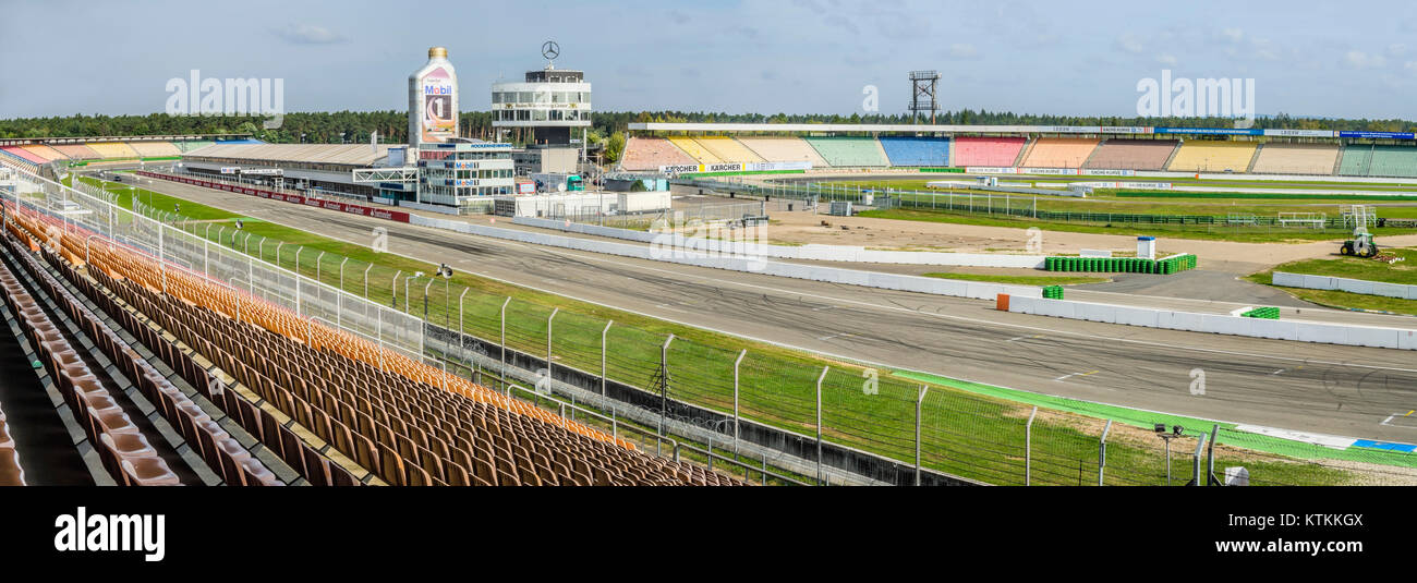 Blick über die Hockenheim Race Arena in Hockenheim, Deutschland Stockfoto