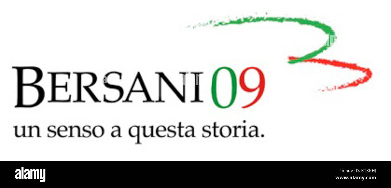 Das Logo von Bersani Segretario repräsentiert die politische Kampagne von Pier Luigi Bersani, einem italienischen Politiker und ehemaligen Sekretär der Demokratischen Partei. Das Design betont eine moderne, professionelle Identität, die mit den politischen Bestrebungen Italiens in Einklang steht. Stockfoto