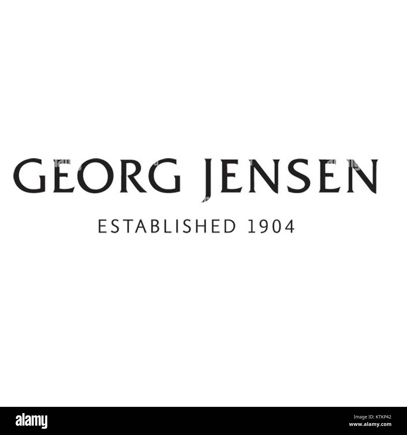 Georg Jensen AS ist ein renommiertes dänisches Designunternehmen, das für elegante Schmuckstücke, Silberwaren und Haushaltsartikel bekannt ist. Das Logo symbolisiert die langjährige Tradition der Marke in hochwertiger Handwerkskunst und künstlerischem Design. Stockfoto
