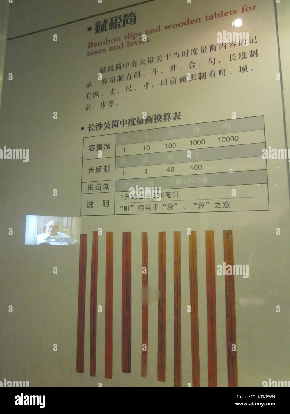 Bambus und Holz- Tabletten für Steuern und Abgaben, Changsha Jiandu Museum, Bild 2 Stockfoto