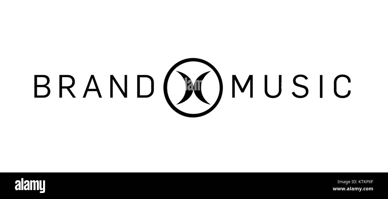 Dies ist das Logo von Brand X Music, einem Unternehmen der Musikindustrie. Das Logo repräsentiert die Identität der Marke und ihren Beitrag zum Musikgeschäft. Stockfoto
