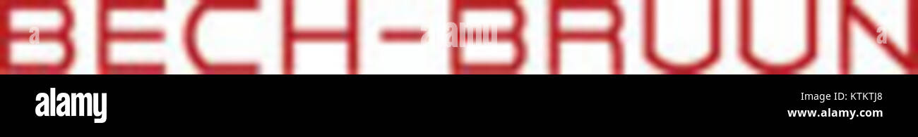 Das Bech Bruun-Logo steht für das Branding eines Unternehmens oder einer Organisation, das wahrscheinlich mit Rechts- oder Beratungsdiensten in Verbindung steht. Das Logo ist ein grafisches Symbol, das die Identität und die Dienstleistungen des Unternehmens kennzeichnet. Stockfoto