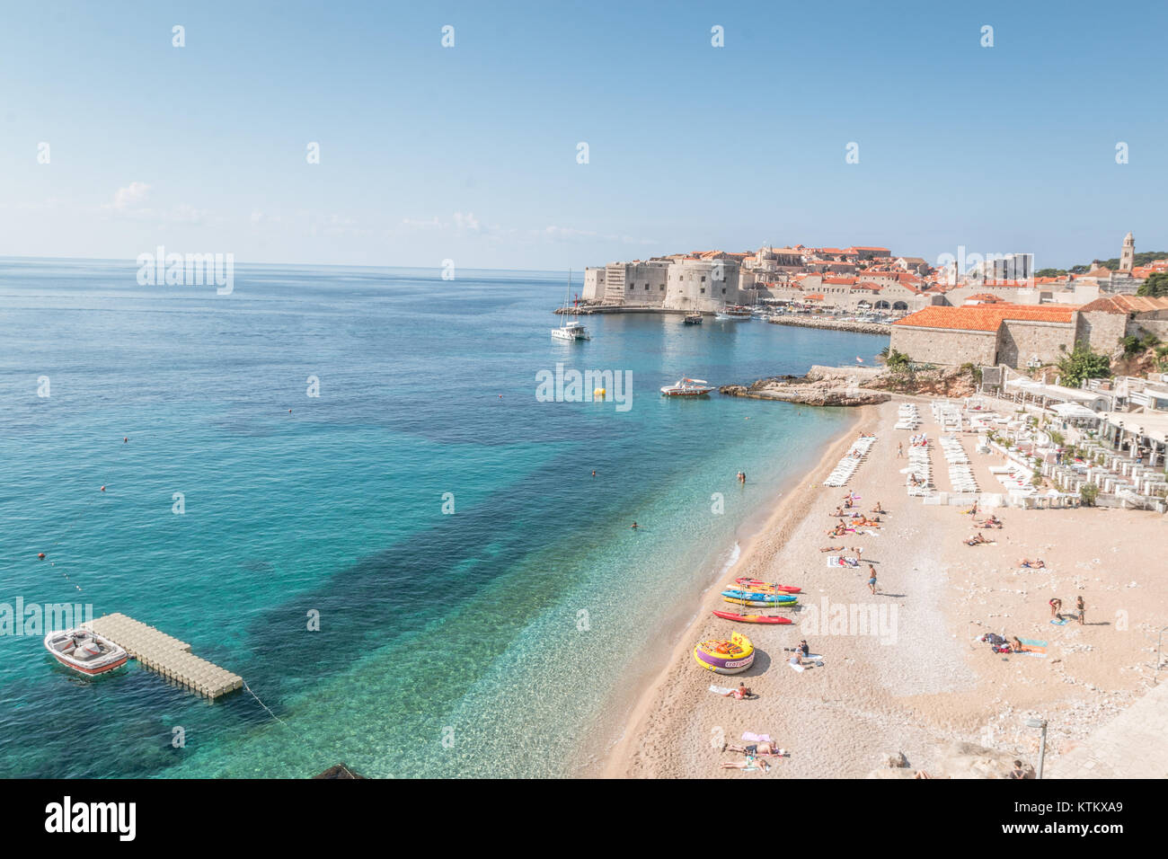 Strand in Dubrovnik. Stockfoto