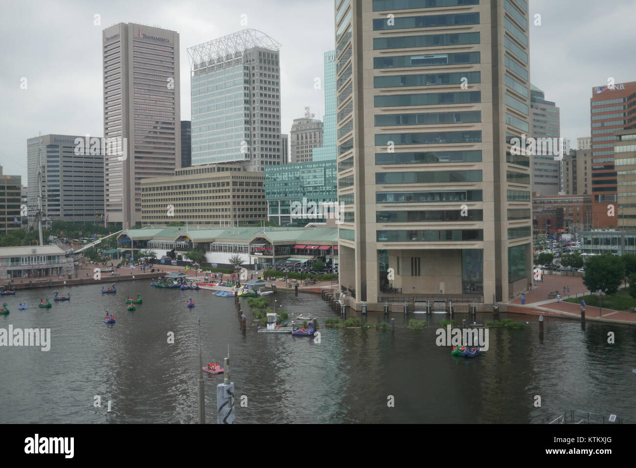 Das Baltimore World Trade Center wurde von Pei Cobb Freed & Partners entworfen und 1973 fertiggestellt und ist ein ikonisches Beispiel moderner Architektur. Es befindet sich an der 401 E. Pratt Street und ist eines der höchsten Gebäude von Baltimore. Stockfoto