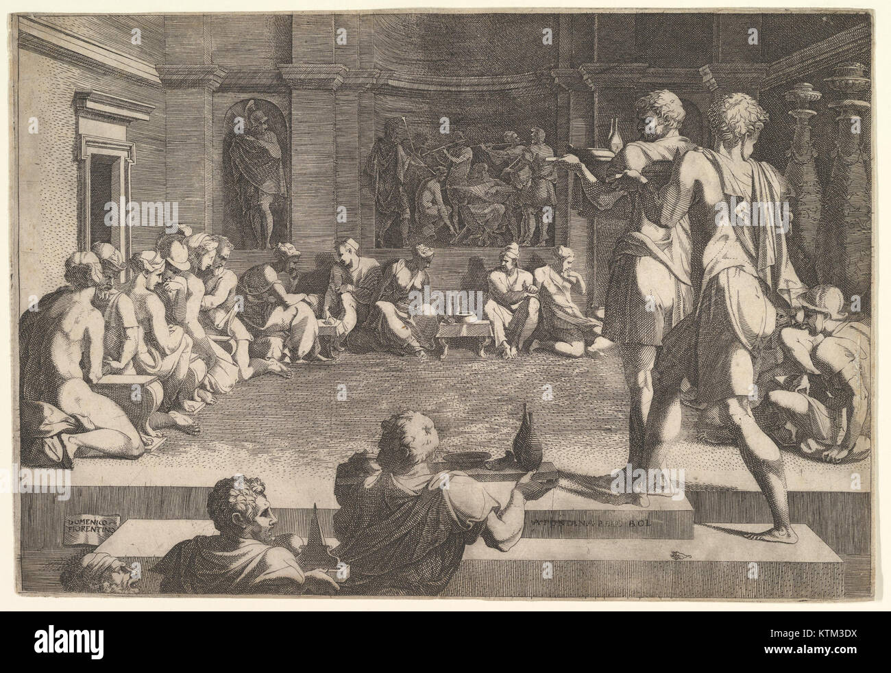 Das Bankett Alexanders, ein berühmtes Kunstwerk im Metropolitan Museum of Art, zeigt ein historisches fest, das die Errungenschaften Alexanders des Großen feiert. Dieses Gemälde spiegelt die Herrlichkeit seiner Herrschaft wider. Stockfoto