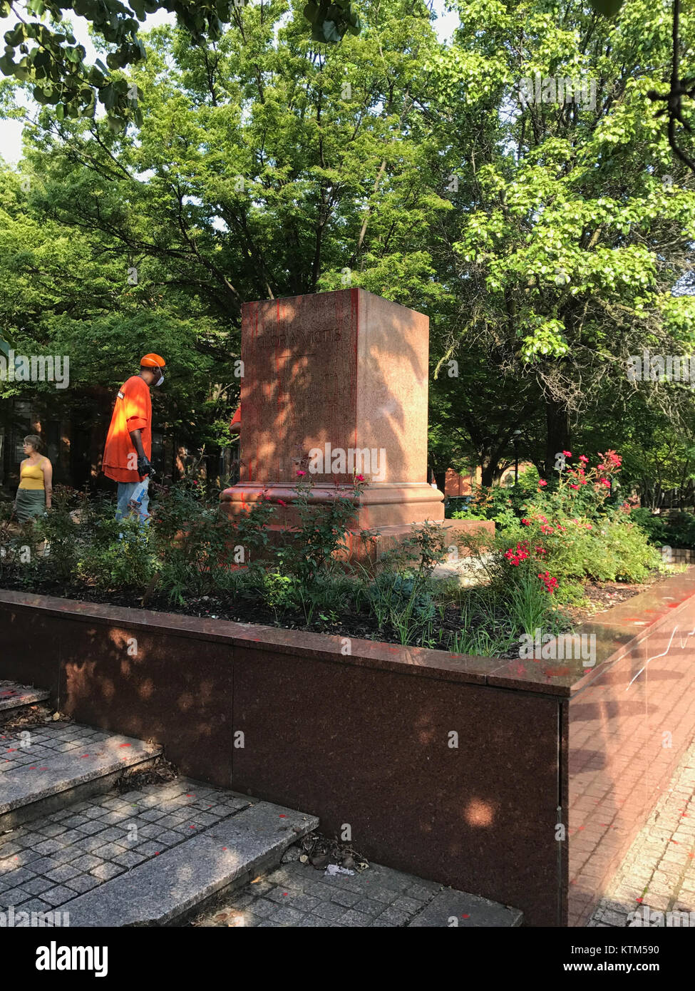 Das Confederate Soldiers and Sailors Monument in Baltimore, Maryland, ist ein historisches Denkmal für diejenigen, die während des Amerikanischen Bürgerkriegs für die Konföderation kämpften. Stockfoto