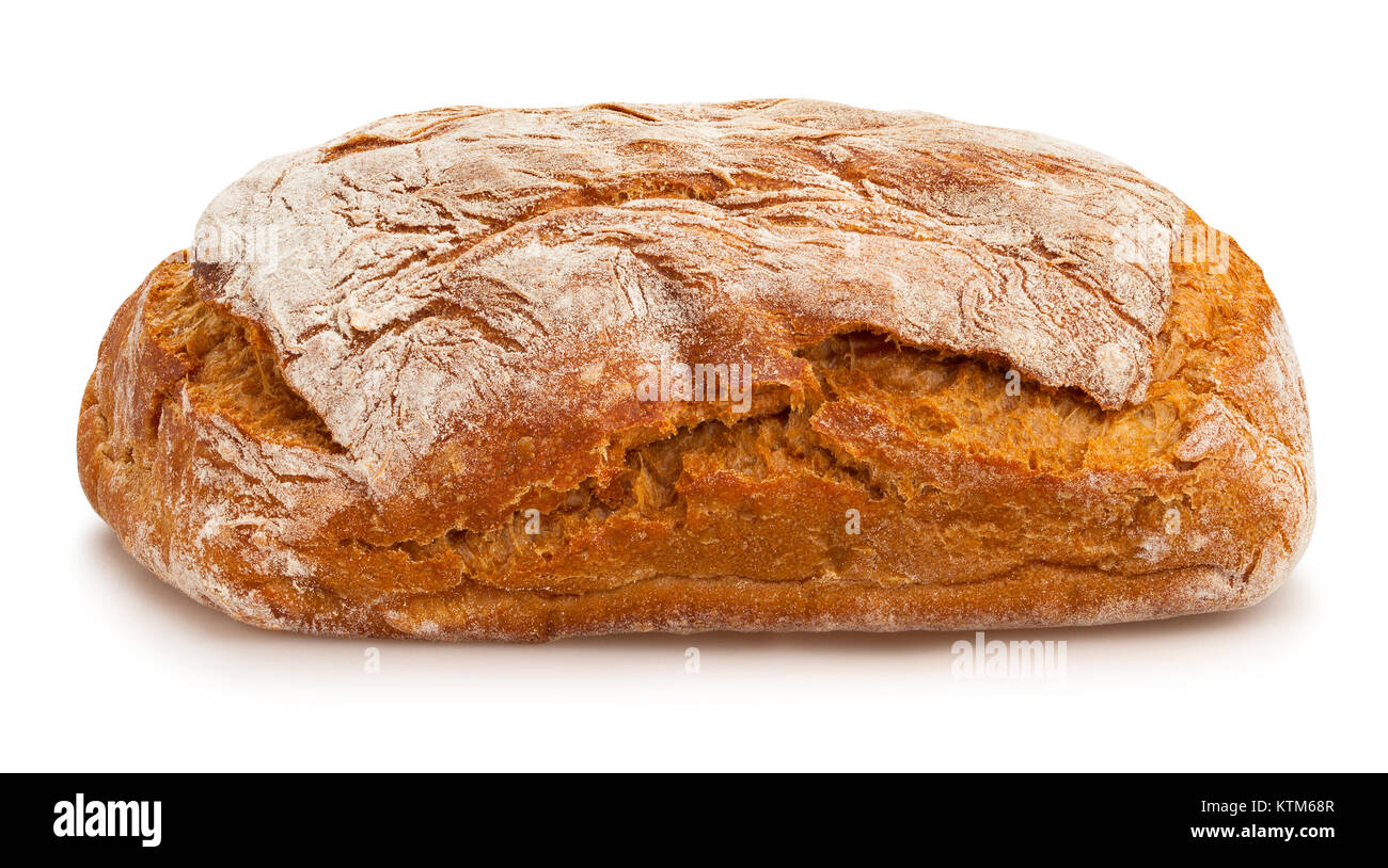 Braunes Brot weg isoliert Stockfoto