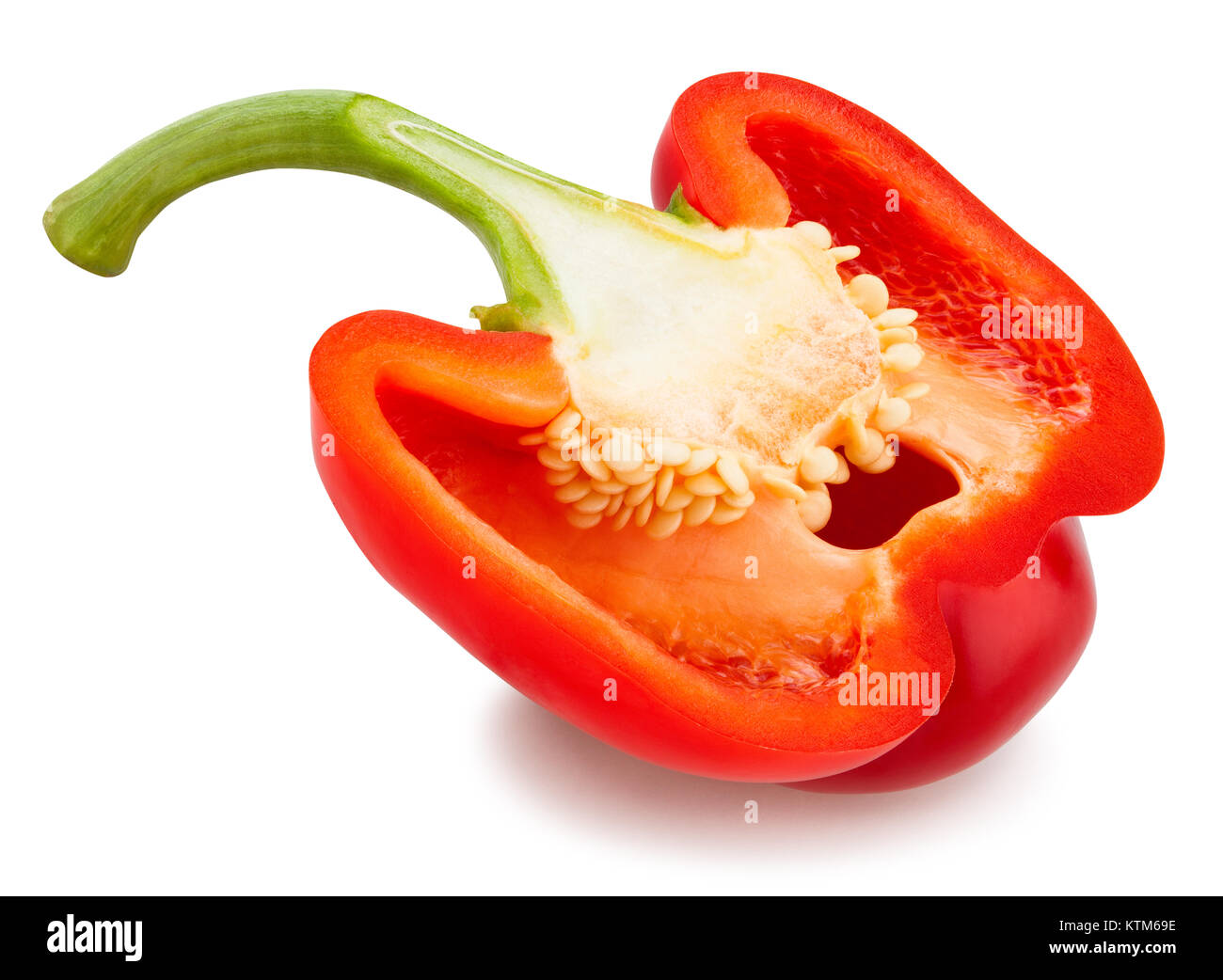 In Scheiben geschnittene Paprika Pfad isoliert Stockfoto