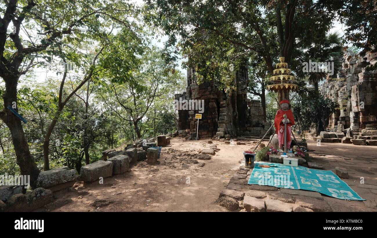 Bodhisattva spirituelle Phnom Banan Prasat Banan längst vergangene angkorianische Ruine Angkor Wat Ära Tempel 11 Century-Built durch Jayarvarman VII Battambang Kambodscha Stockfoto