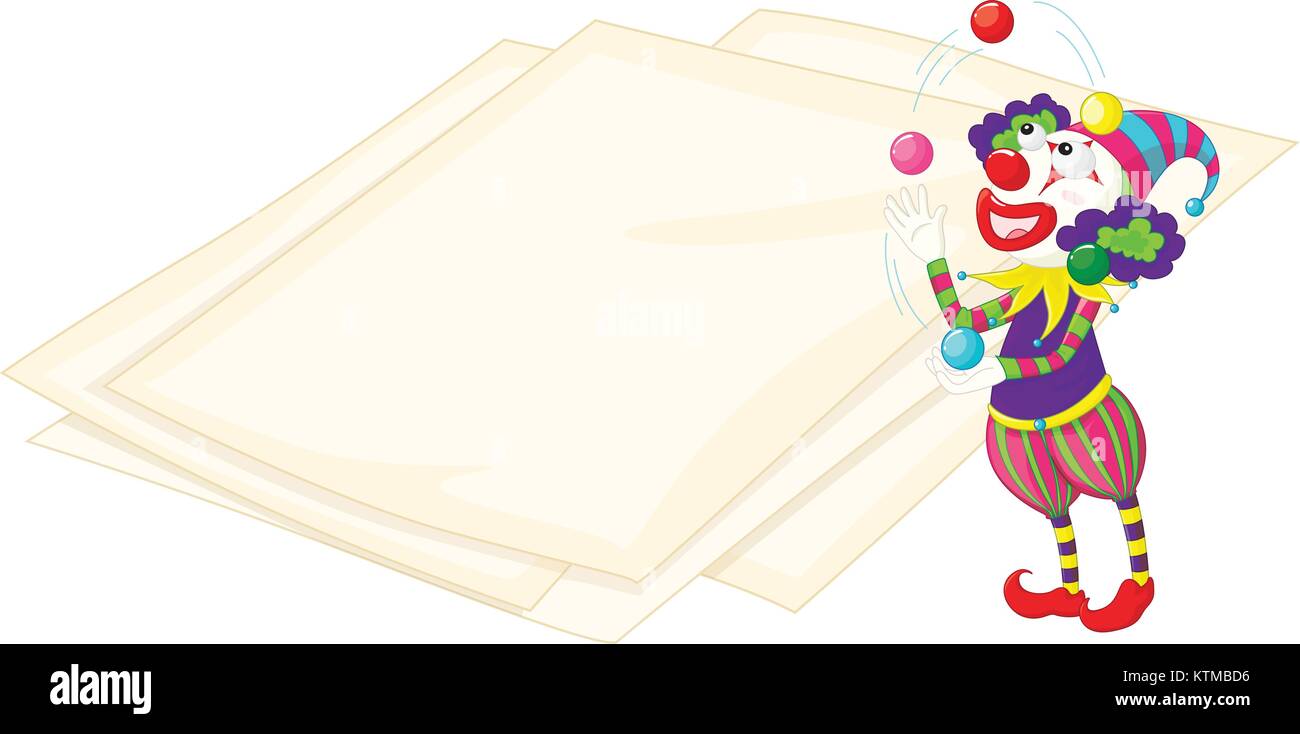 Clown Abbildung auf weißem Papier Stock-Vektorgrafik - Alamy