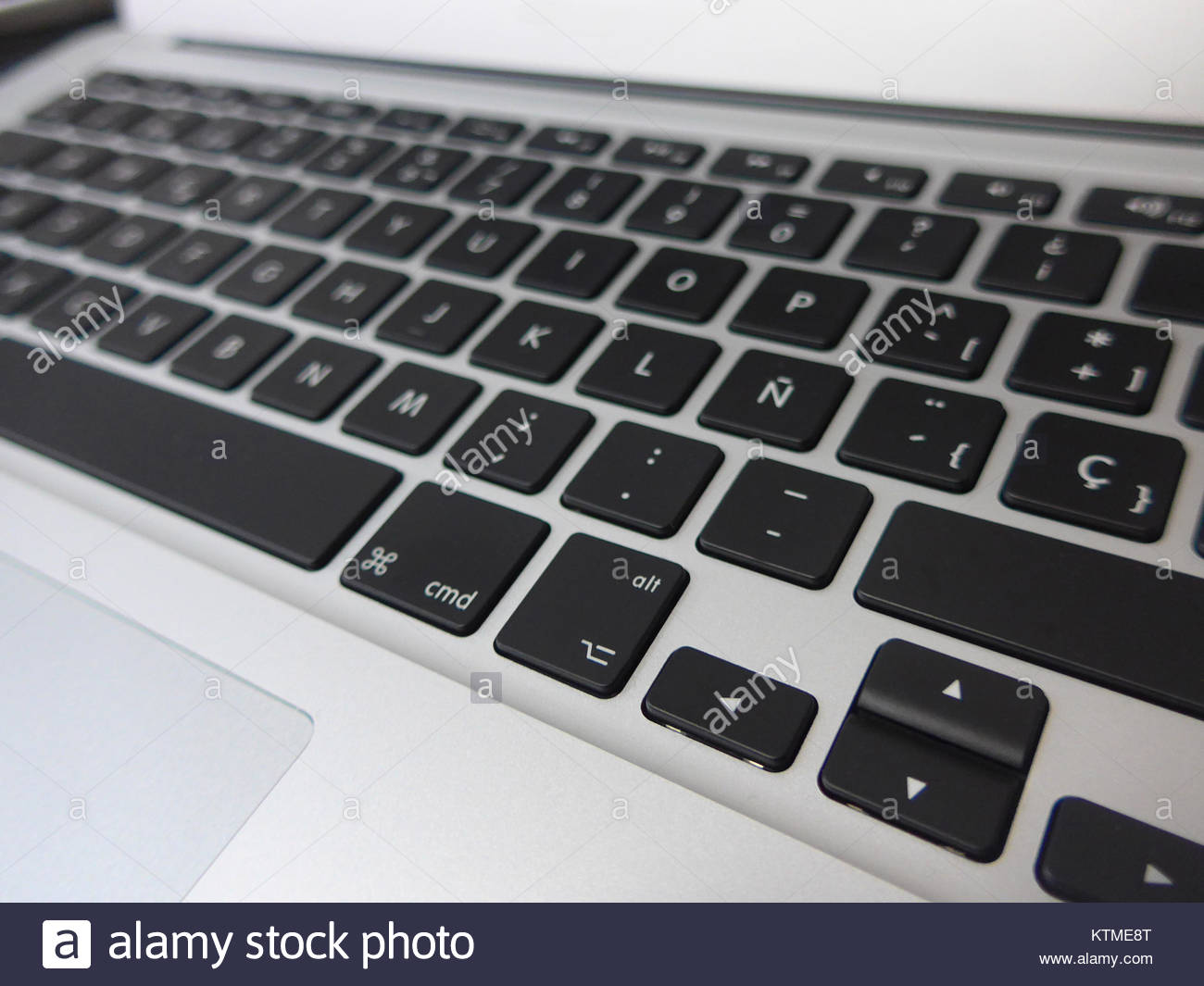 Auf Einem Laptop Tastatur Mit Spanischen Zeichen Detail Ene N Stockfotografie Alamy