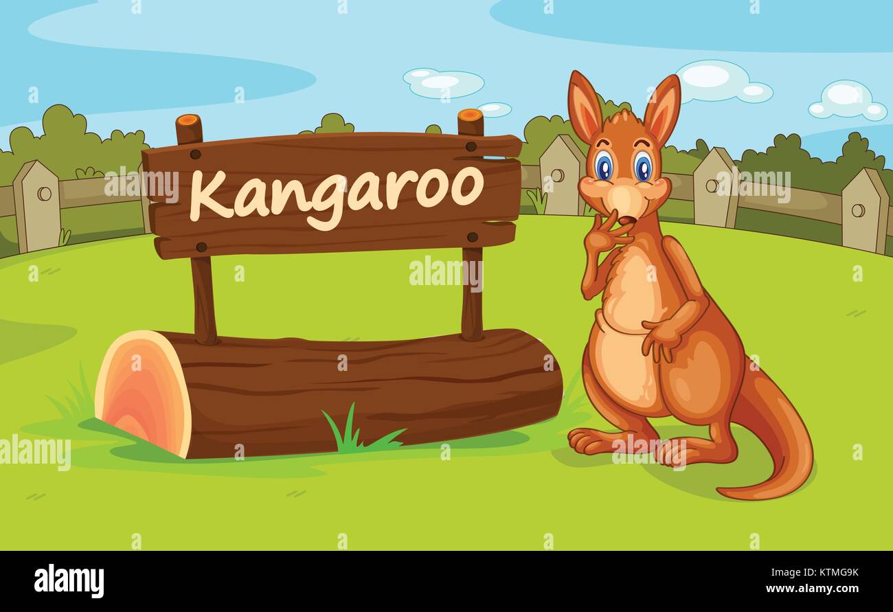 Abbildung: ein Känguru in einer wunderschönen Natur Stock Vektor