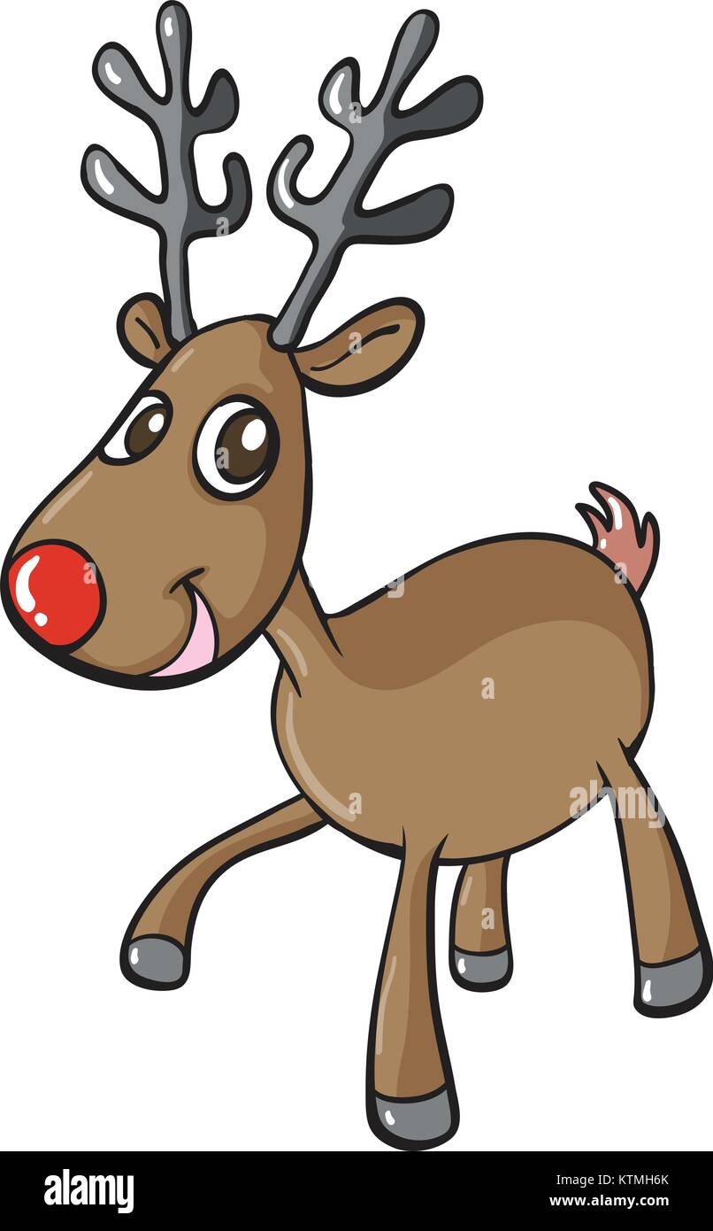 Beispiel für ein Rentier auf weißem Hintergrund Stock-Vektorgrafik - Alamy