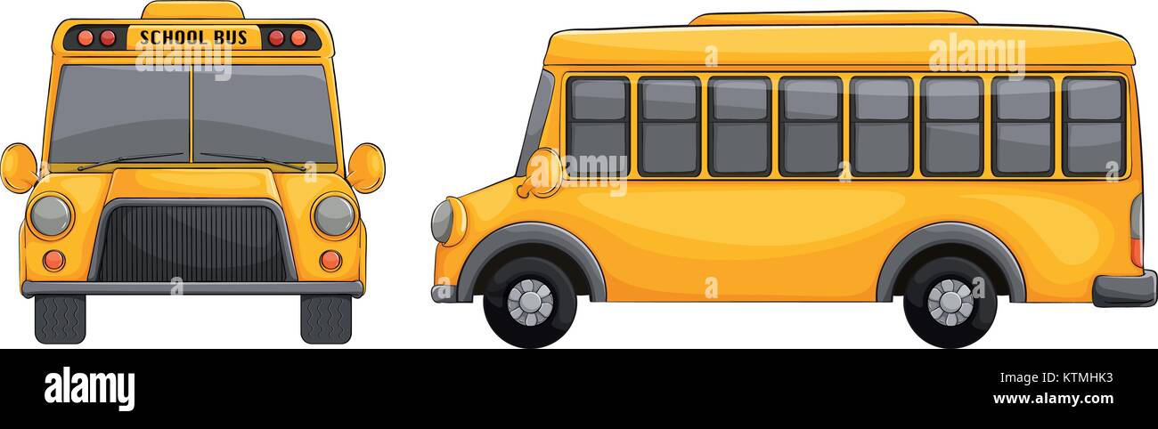 Abbildung: Schulbus auf weißem Hintergrund Stock Vektor