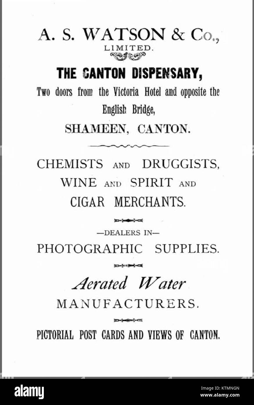 Diese Werbung aus dem Jahr 1923 wird ALS Watson dargestellt, was sich wahrscheinlich auf ein Unternehmen oder Produkt aus dieser Zeit bezieht. Es ist ein Stück der Handelsgeschichte des frühen 20. Jahrhunderts und bietet Einblick in Werbetrends und Branding der damaligen Zeit. Stockfoto