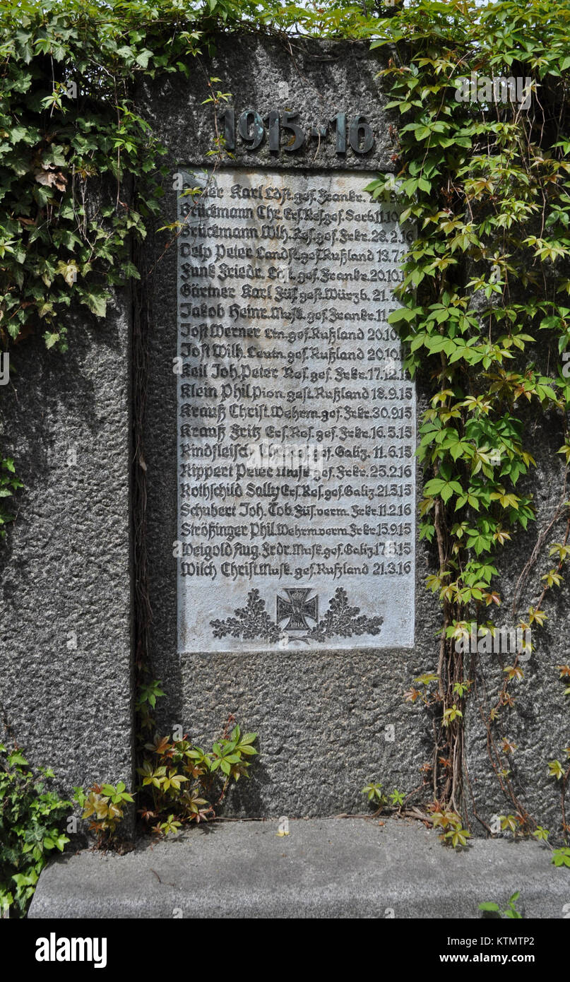 Das Gefallenen Ehrenmal in Auerbach ist ein Kriegsdenkmal für die Gefallenen der Kriegsgefangenen aus den Jahren 1915 und 1916. Stockfoto
