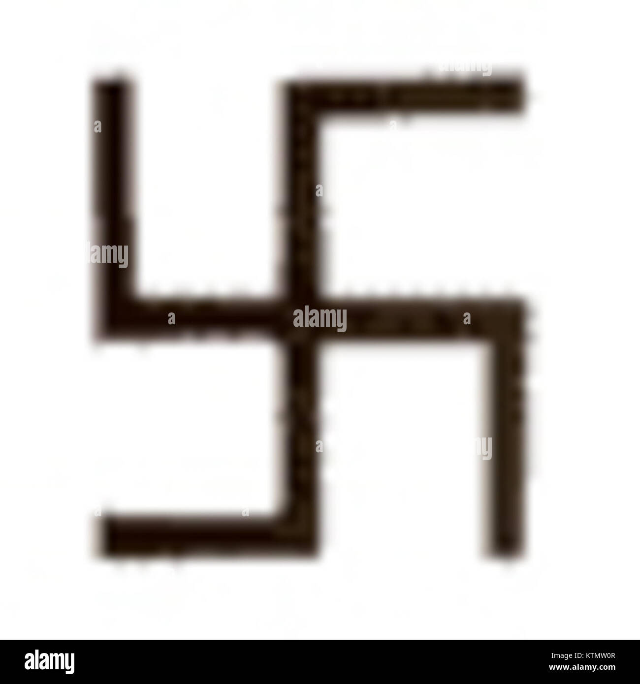 Das Hakenkreuz, auch Hakenkreuz genannt, ist ein altes Symbol, das seit Jahrhunderten von verschiedenen Kulturen verwendet wird. Im 20. Jahrhundert wurde es jedoch als Symbol des Nazi-Deutschlands berüchtigt, das Hass und Faschismus repräsentierte. Seine historische Bedeutung wurde durch die Verbindung mit dem Nazi-Regime geprägt, was zu seiner weitverbreiteten Anerkennung als Symbol für Unterdrückung und Intoleranz führte. Stockfoto