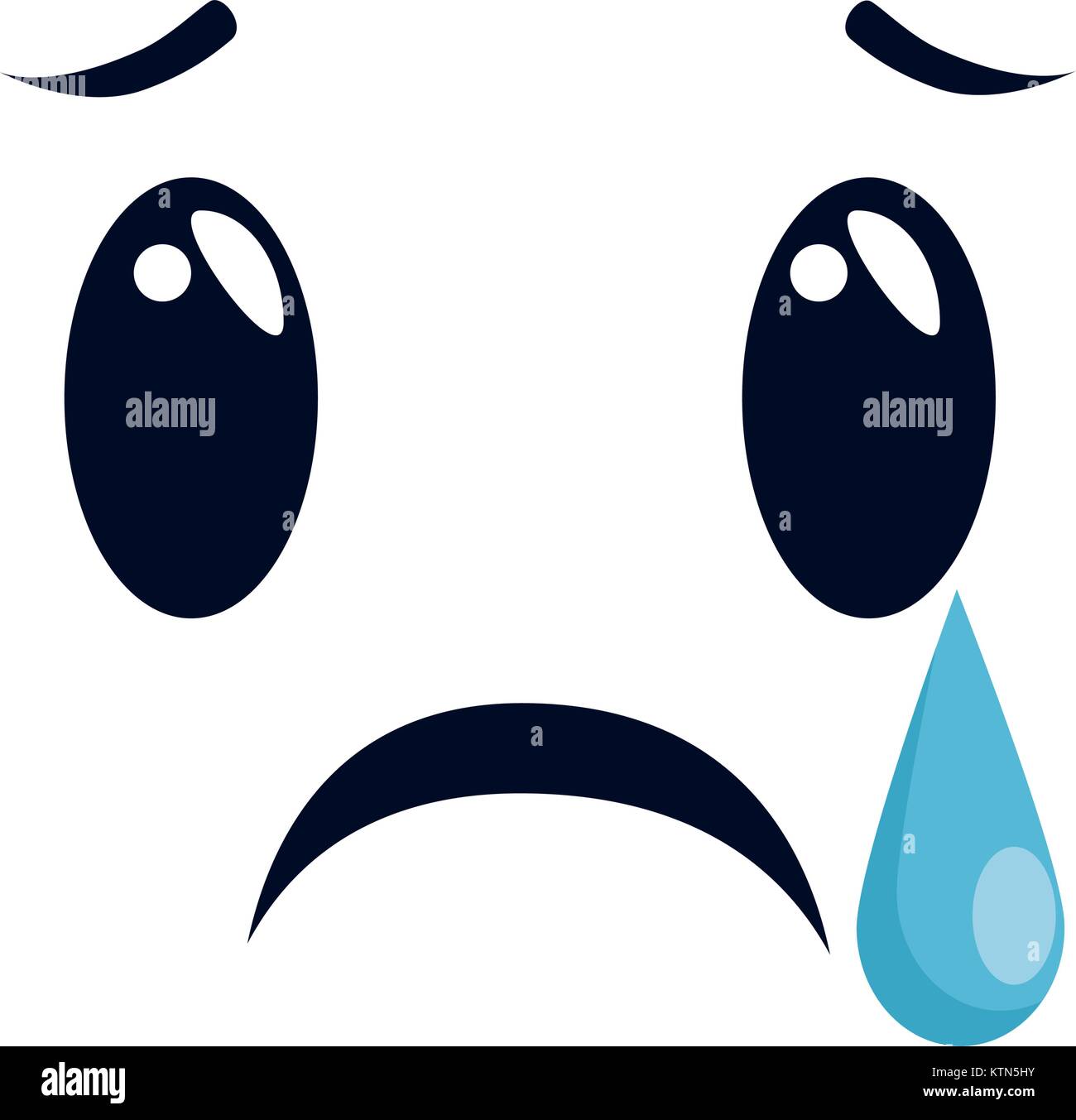 Weinendes Gesicht Emojizeichen Vector Illustration Design Stock