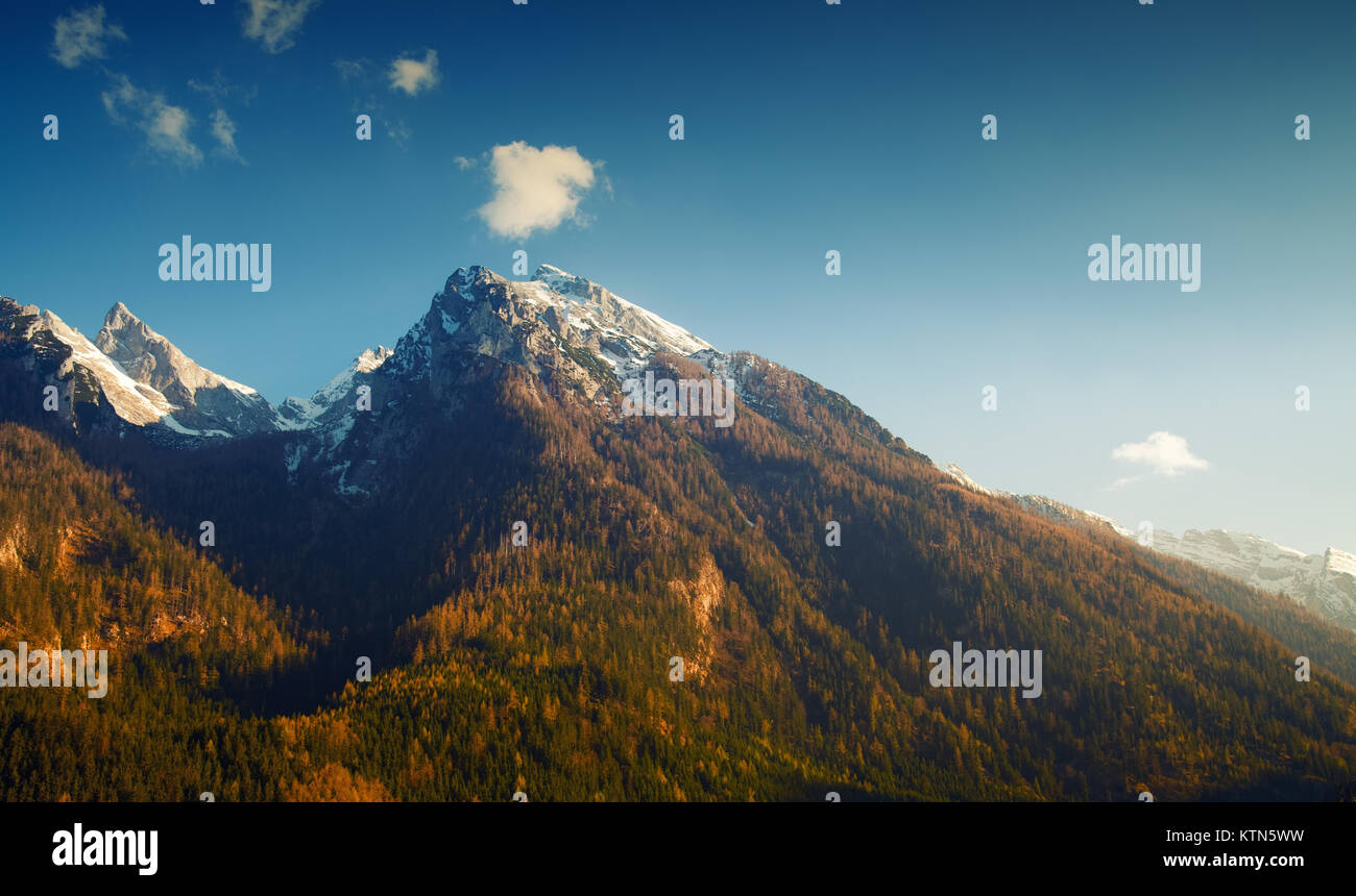 Landschaft in den Alpen im Frühling, Berchtesgadener Land, Bayern Stockfoto