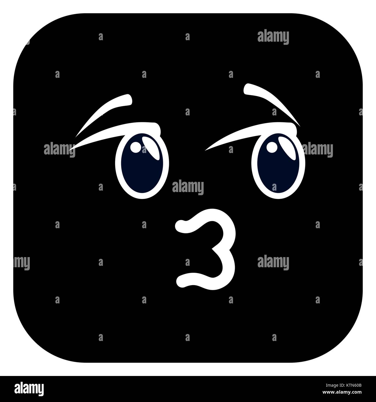 Küssen Gesicht Emoji-zeichen Vector Illustration Design Stock ...