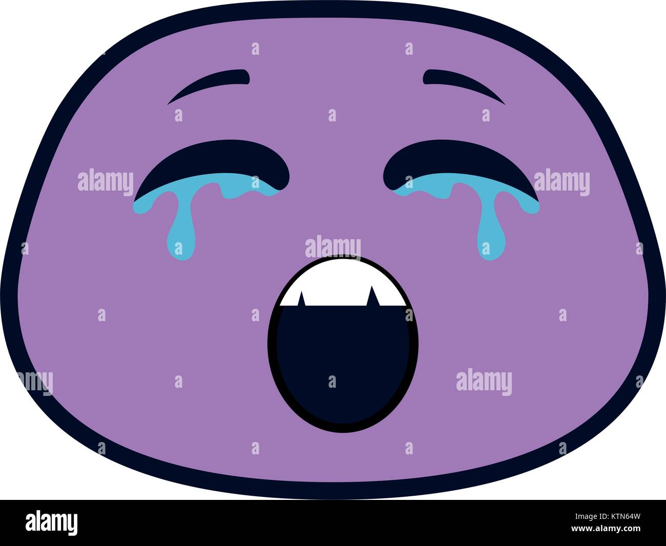 Weinendes Gesicht Emojizeichen Vector Illustration Design Stock