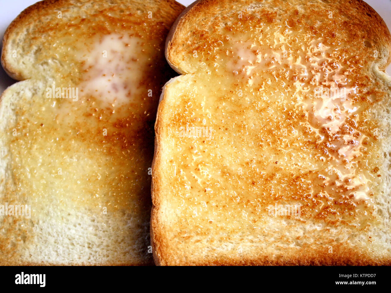 Zwei Scheiben Toast Stockfoto