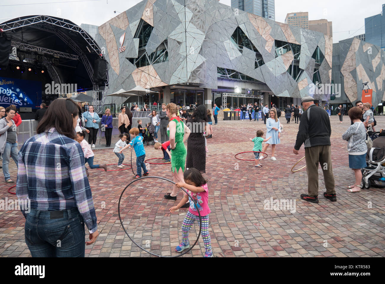 Federation Square in Melbourne. Stockfoto