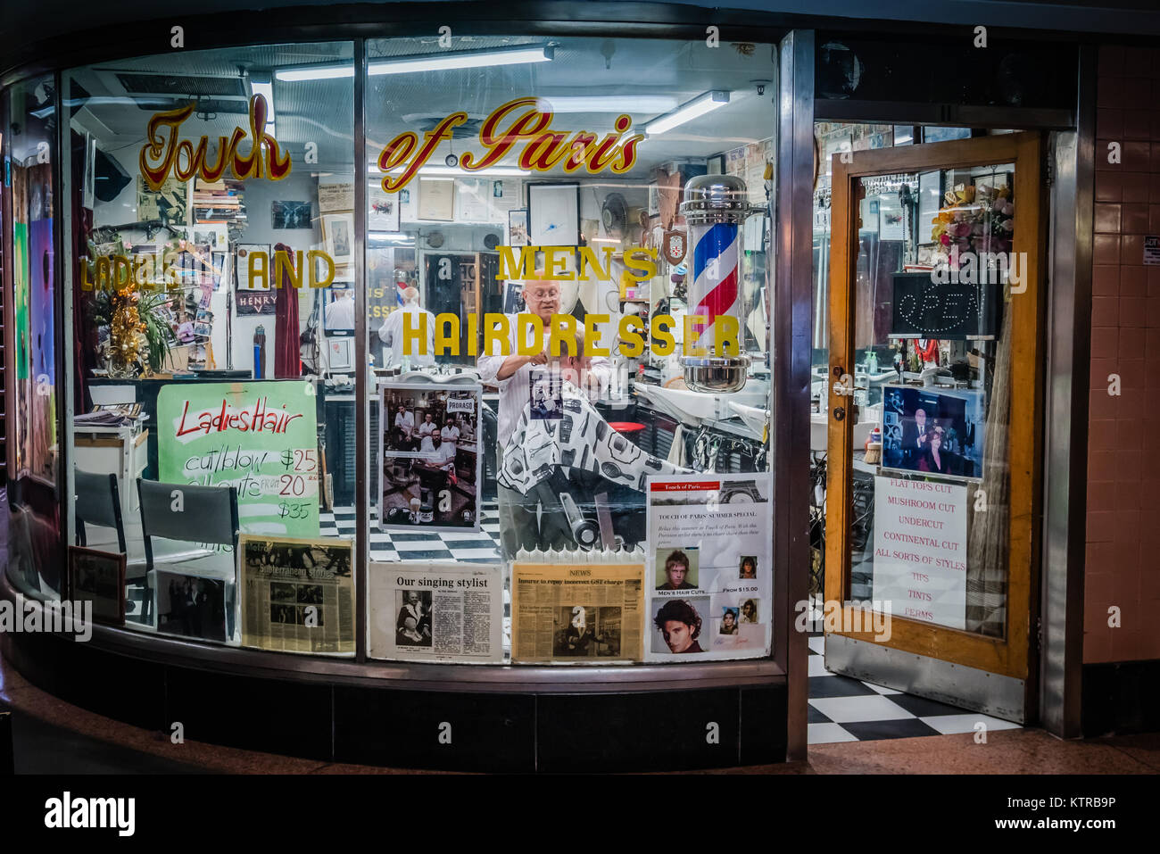 Melbourne Berührung der Pariser Friseur Stockfoto