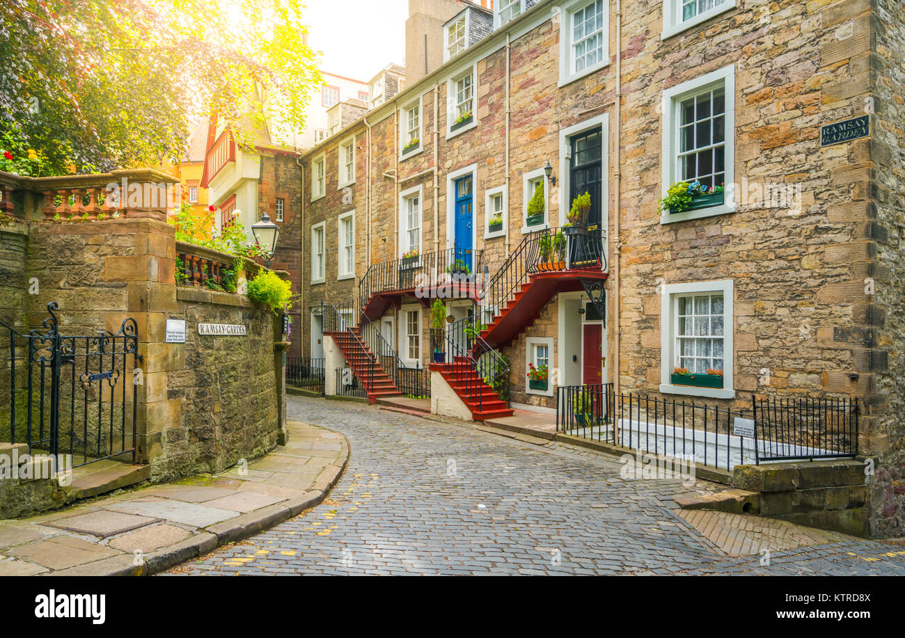 Malerische Anblick in der Altstadt von Edinburgh, Schottland. Stockfoto