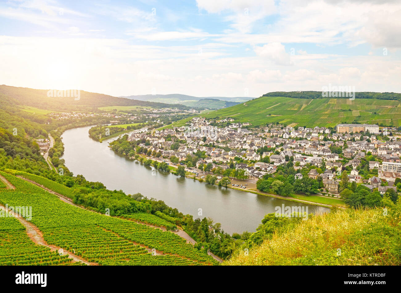 Mosel Deutschland Blick Von Der Burg Landshut In Die Alte Stadt 