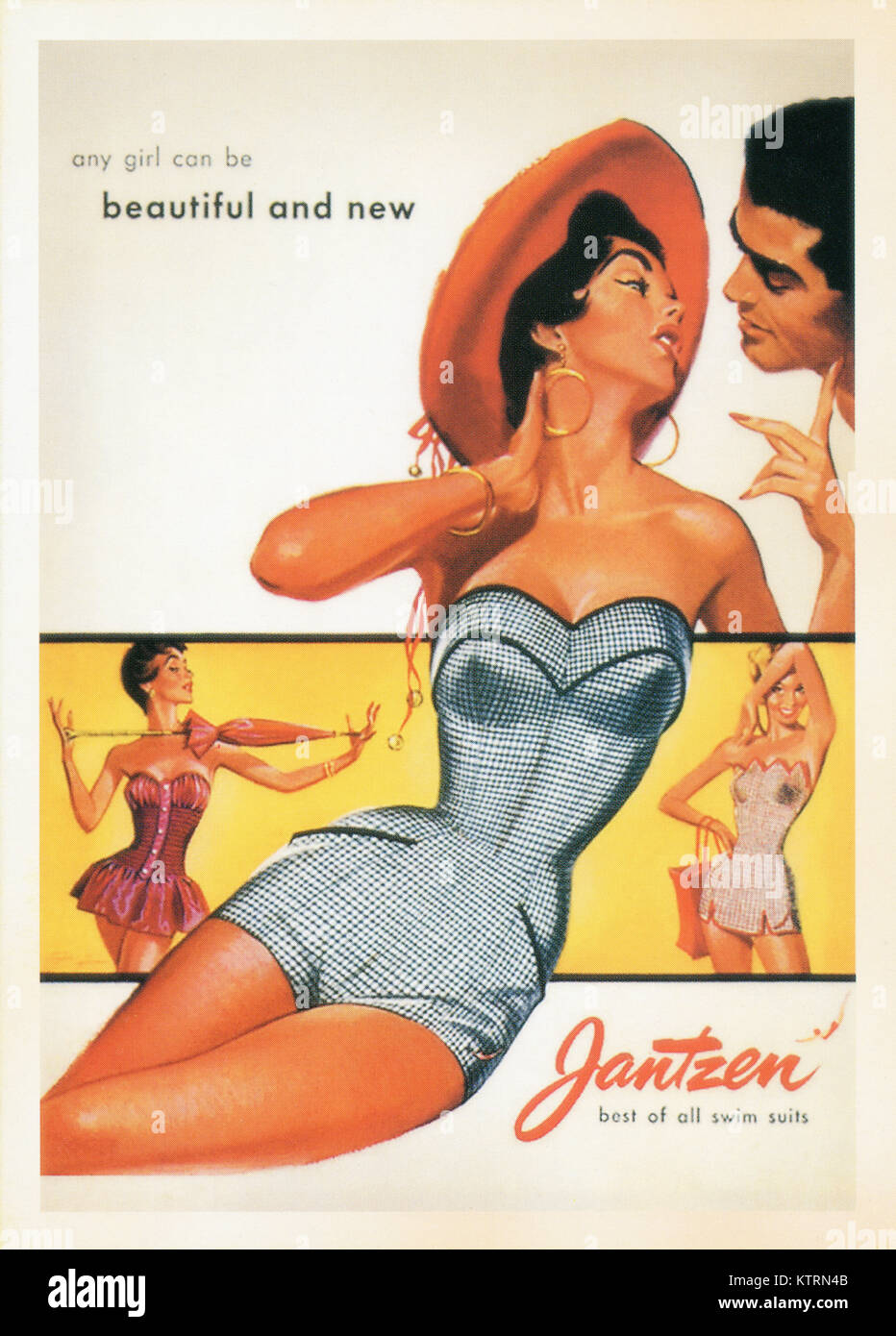 Uns Vintage Poster Karte - während des Zweiten Weltkrieges Ⅱ gedruckt. - JATZEN angezeigt - das beste Badesachen Stockfoto