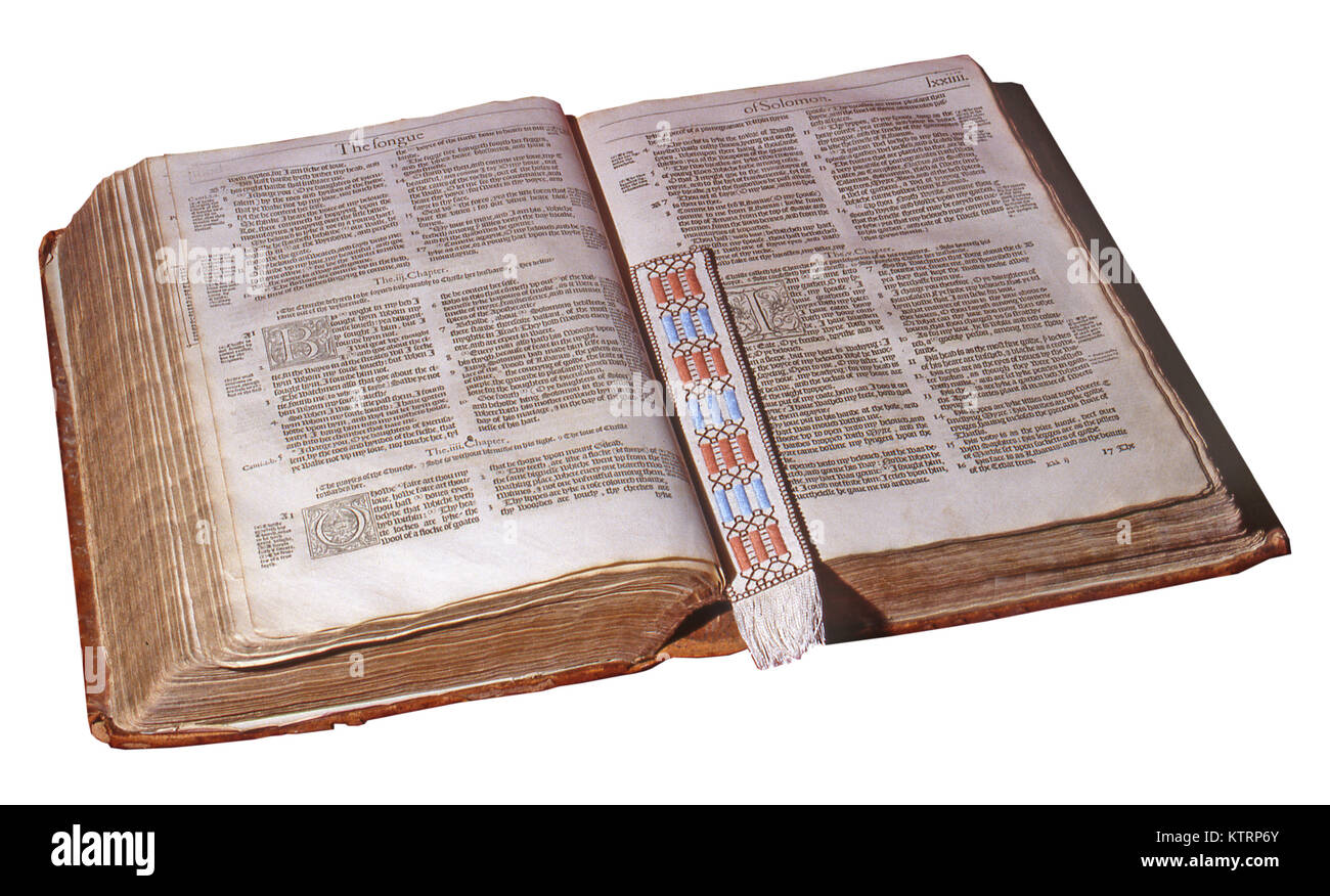 1572 Bischöfe Bibel Hohelied öffnen Stockfoto
