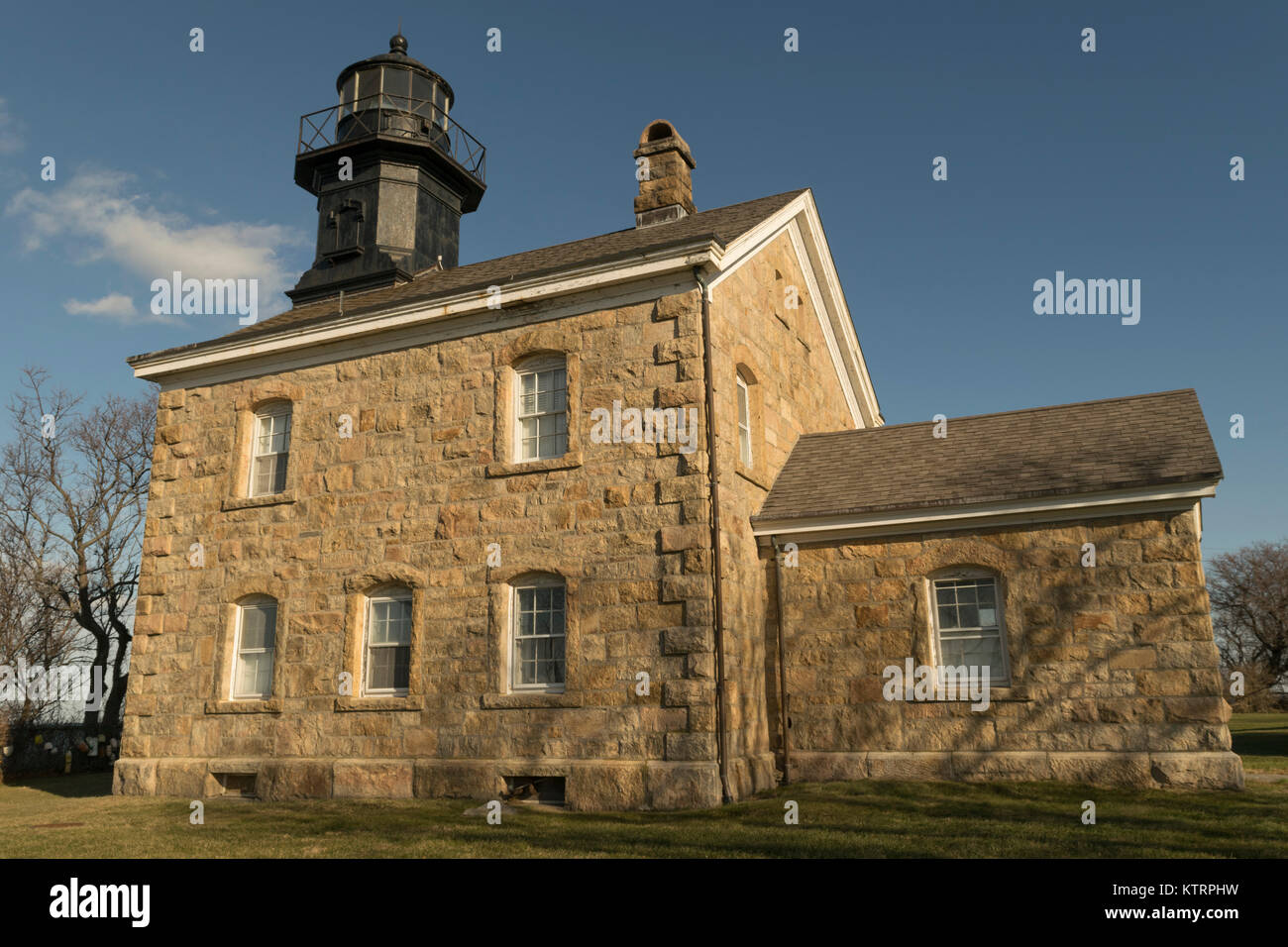 Old Field Point Lighthouse an der East Setauket Long Island, NY. Stockfoto