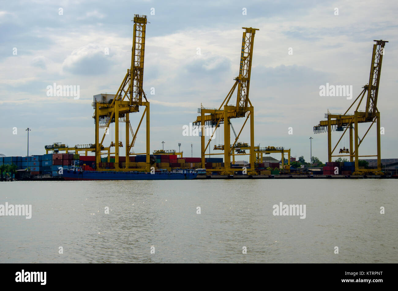 Industrial Container Freight Handel Hafen Szene Stockfoto