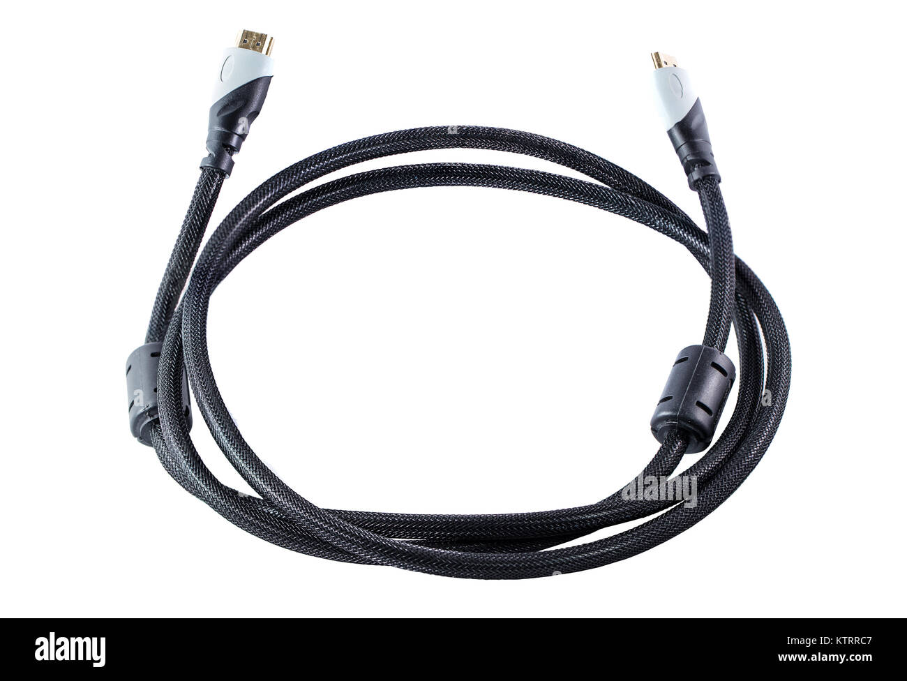 High Quality HDMI Digital Video Kabel isoliert auf weißem Stockfoto