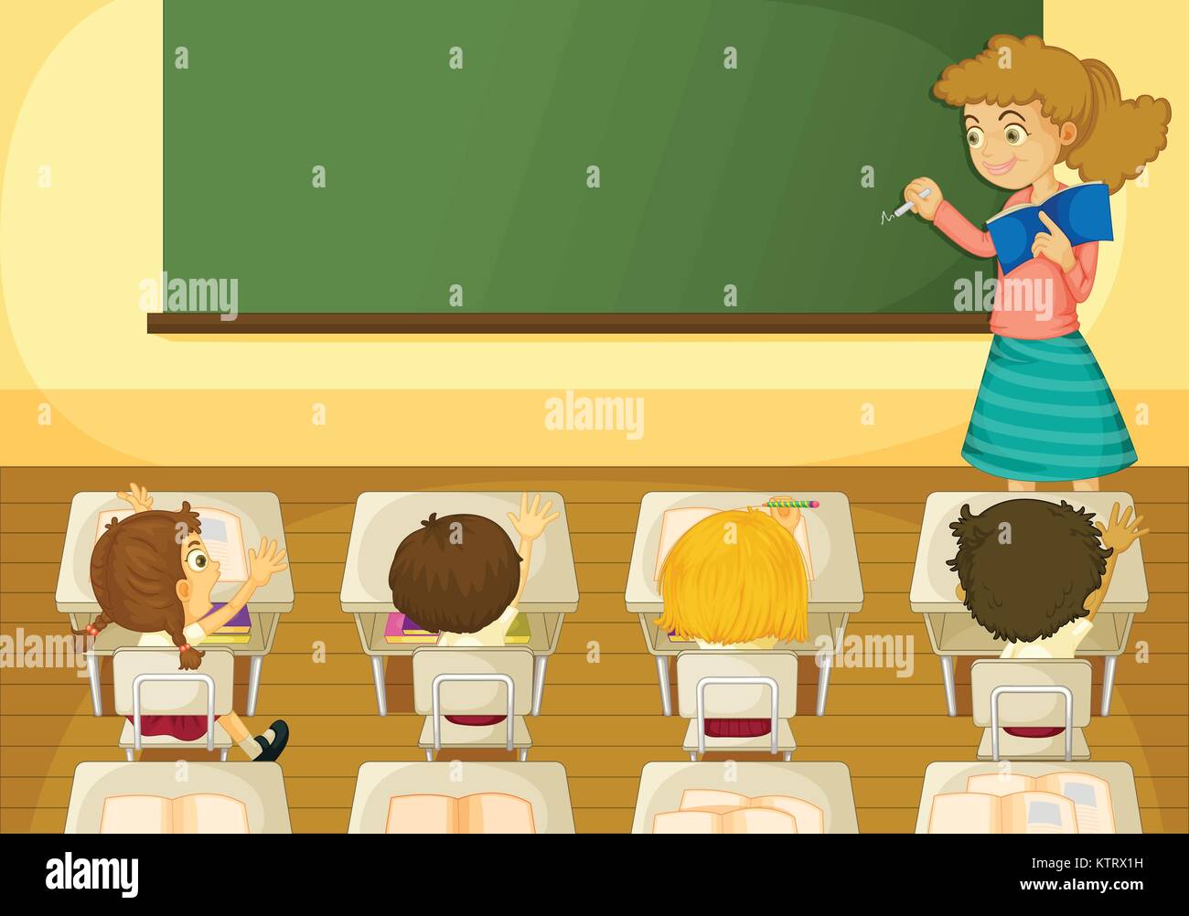 Abbildung: ein Klassenzimmer Szene Stock Vektor