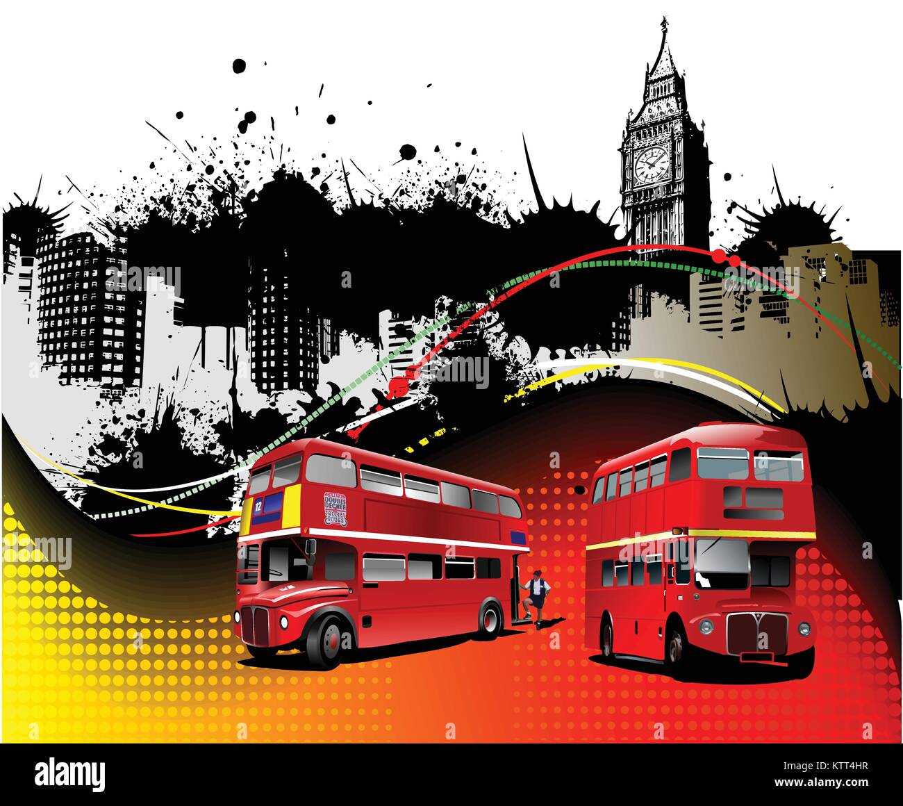 Abdeckung für Broschüre mit London Bilder. Vektor-illustration Stock Vektor