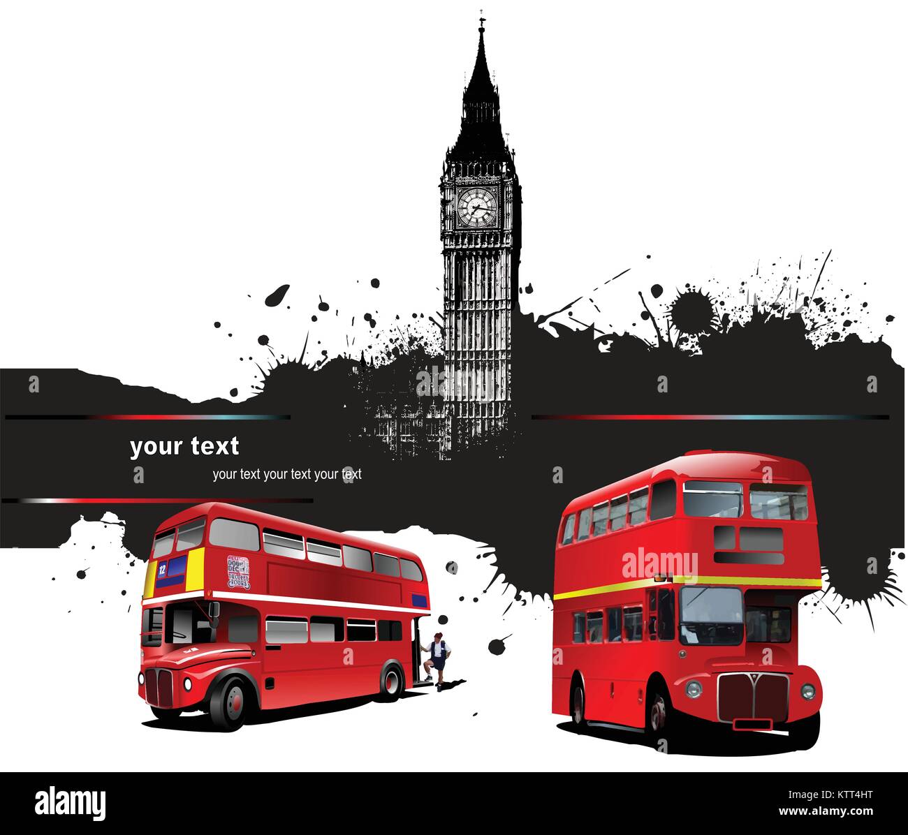 Abdeckung für Broschüre mit London Bilder. Vektor-illustration Stock Vektor