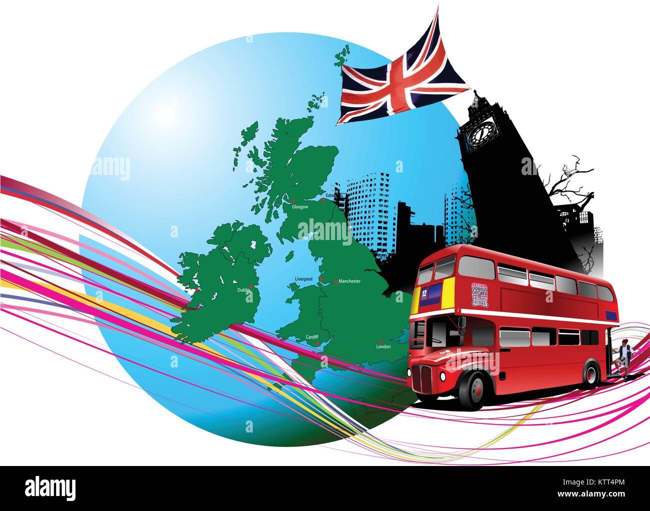 England-Bilder. Vektor-illustration Stock Vektor